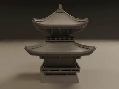 japanese temple 3D print model get