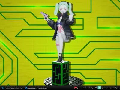 Rebecca cyberpunk edgerunner figure 3d 3D print model