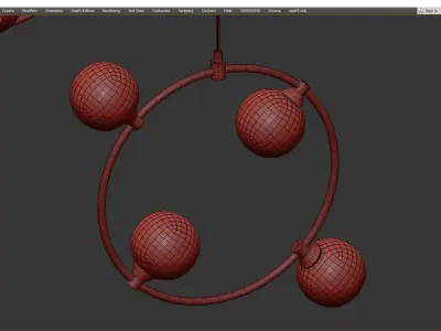 EXIST three brass pendant lights Low-poly 3D model