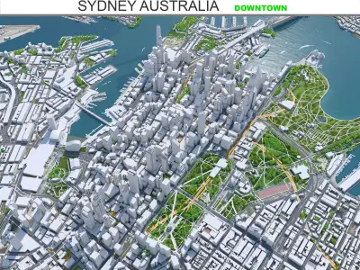 Sydney Downtown Australia Low-poly 3D model