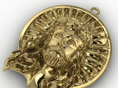 Jesus god pendent -01 3D print model