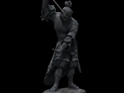 Basara statue of chinese warrior 3D model