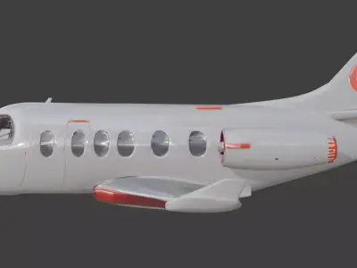 Futuristic Cartoon Passenger Plane 3D Model Low-poly 3D model