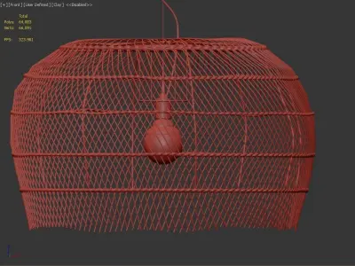 Rattan lamp couleur locale 3D model