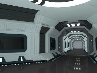 Modular Spaceship Interior 3D model