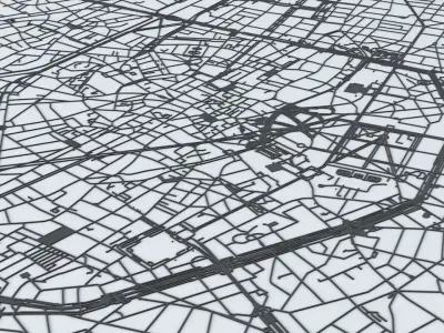 Brussels Road Network and Streets 3D model