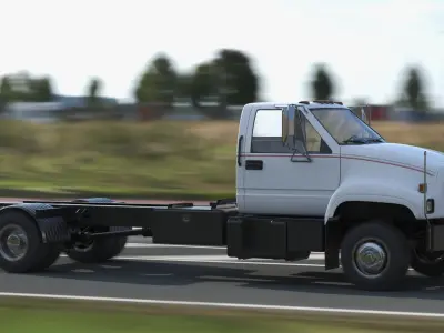  Chevrolet Kodiak C6500 Commercial Cab Chassis White Rigged 