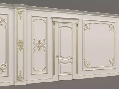 Wall Molding in Classic French style 36 3D model