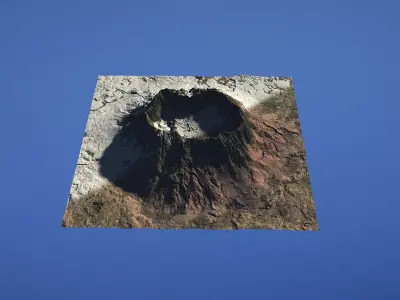 Landscape Environment Volcano Snow 40 Low-poly 3D model
