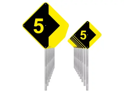 Chevron marker - Sign indicating a sharp curve ahead 02 3D model