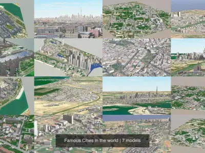 Famous Cities in the world 3D Model Pack