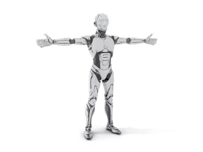 Futuristic Humanoid Robot Model Pack for Animation and Games Low-poly 3D model