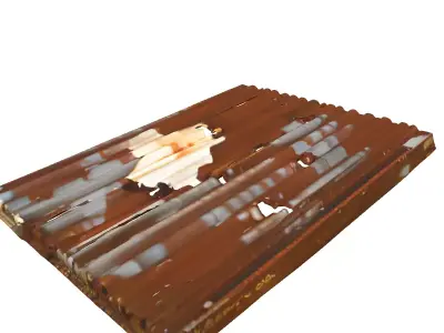 Rusty Corrugated Metal Sheet Damaged Low-poly 3D model