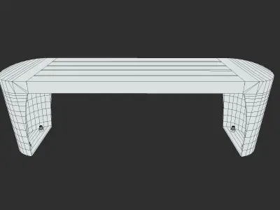 Bench 05 Low Poly PBR Realistic Low-poly 3D model