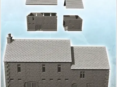 Manor house of la Fiere Sainte-Mere-Eglise Normandy - Modern WW2 3D print model