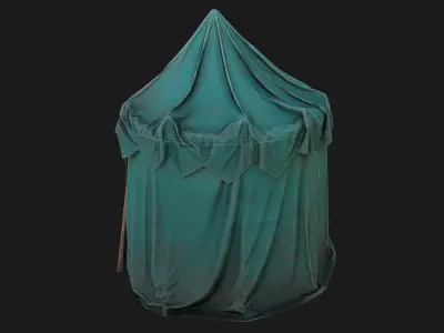 Cylindrical Tent Market Stalls   Low-poly 3D model