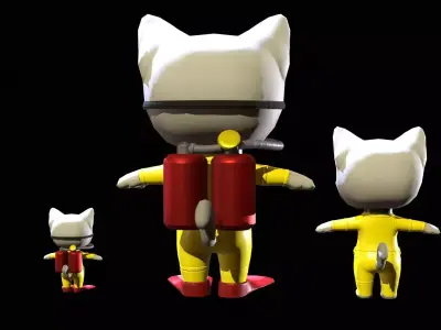 Cat7Pack2 Low-poly 3D model