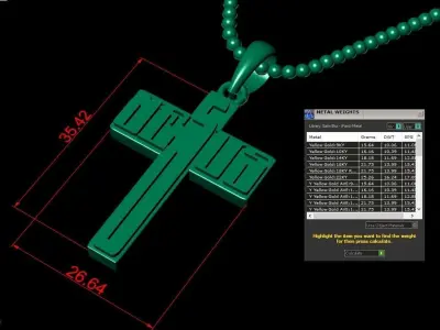 Light Gold Cross New Design  CP 55 3D print model