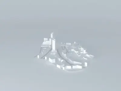 Surrounding Around Mechnikova Street in Kyiv 3D model