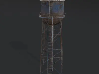 Old water tower Free low-poly 3D model