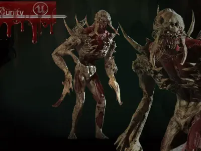 Mutant6 demon Low-poly 3D model