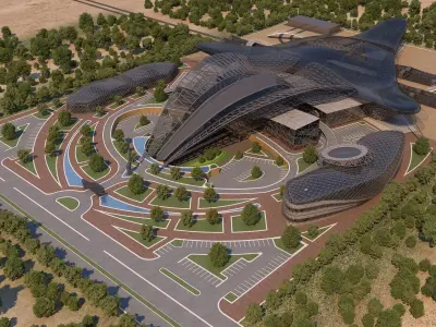 0154 - Train Station Architecture Project - 2D Drawings-3D Files 3D model