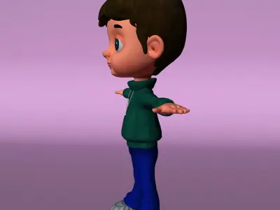 Boy3D cartoon boy Low-poly 3D model