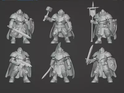 Void Paladins Heavy Line Infantry 6 Poses Print-Ready STL 3D print model