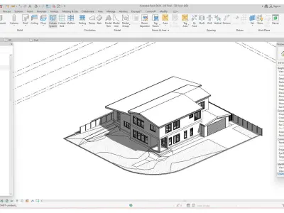 Wooden Bungalow House 3D model