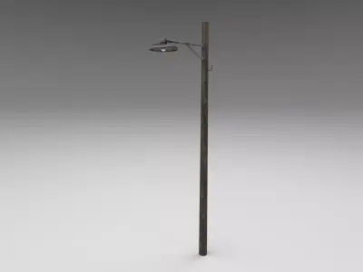 Wooden light pole Low-poly 3D model
