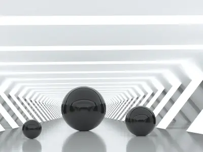 Corridor - scene for rendering 3D model Low-poly 3D model