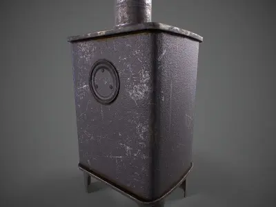 Log Burner Low-poly 3D model