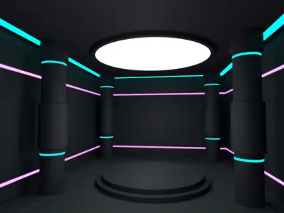 Sci Fi Room Low-poly 3D model 40