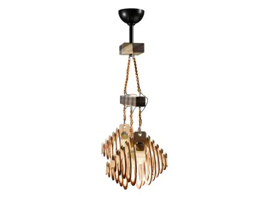 wooden chandelier 3D model get