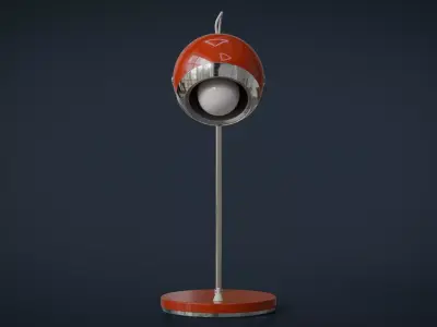 Retro Eyeball Table Lamp Low-poly 3D model