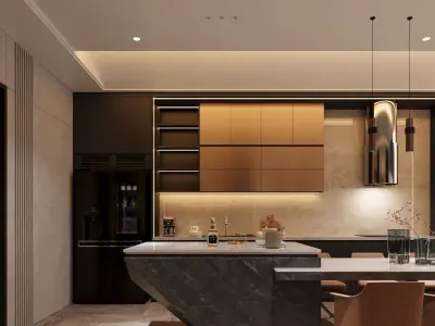 Modern Townhouse with Void Space 3D model