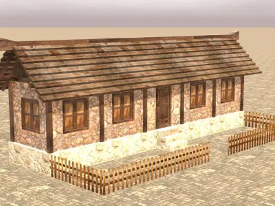 Stylized Low Poly Medieval House Collection for Fantasy Worlds Low-poly 3D model