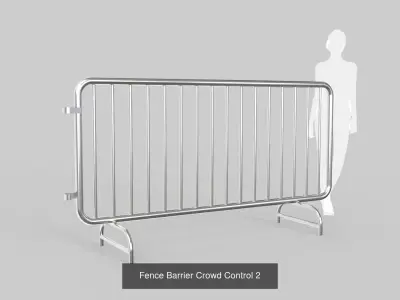 Crowd Control Barriers 3D Model Pack