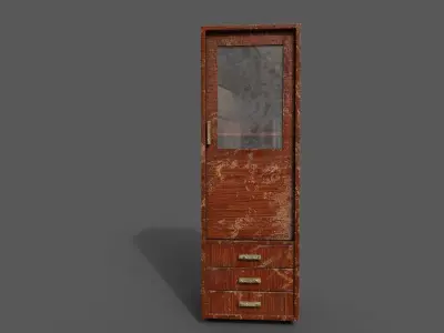 Old Modern Furniture 3D Model Terror Low-poly 3D model 10