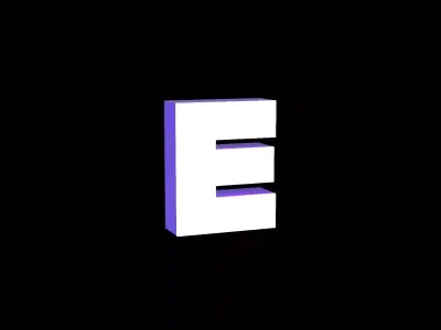 Led Light Sign letter E 3D print model