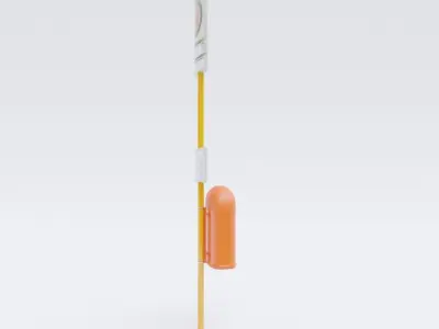 Berlin Bus Stop Sign Recycle Bin Free 3D model