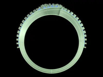 light weight  Yellow gold diamond rings-PR-487-DIA 3D print model
