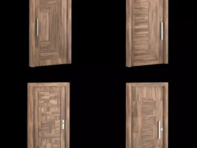 Interior-exterior Wooden Door 3D model get