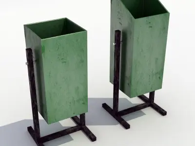 Street trash can - 9 3D model