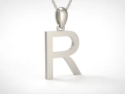 Model 618 Classic Initial Light R Letter 3D print model