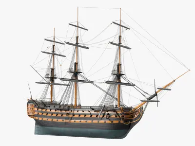  HMS Victory Ship of the Line with Furled Sails 
