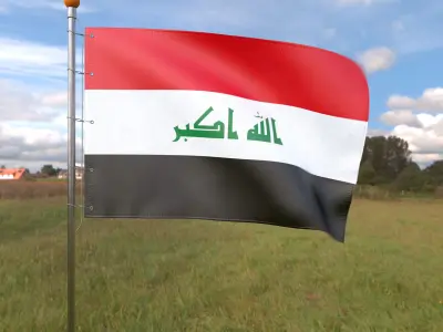 Flag Iraq animated loop 3D model