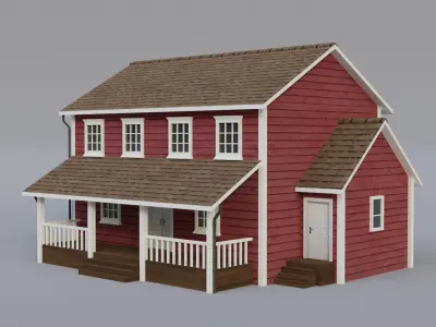 Low Poly house 2 Low-poly 3D model