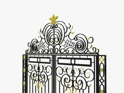 Gate-5 ornate iron gate 3D model