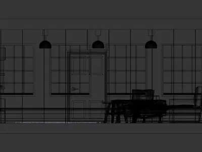 Wood Stiled Livingroom 3D model